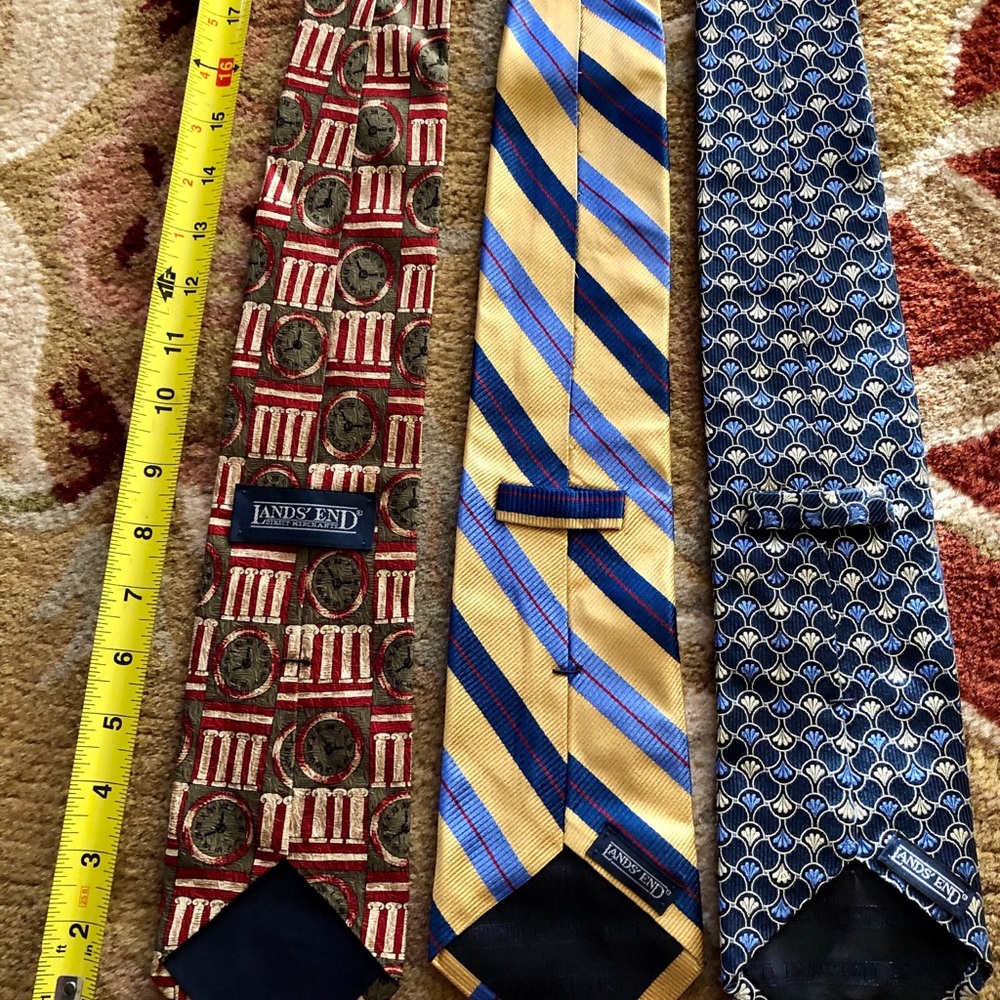 Bundle of Vintage Lands’ End Silk Tall Men’s Ties - Picture 2 of 6